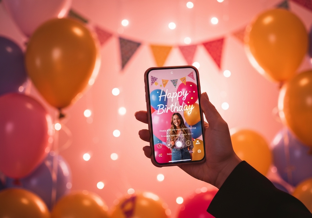 AI happy birthday video maker with custom name and message