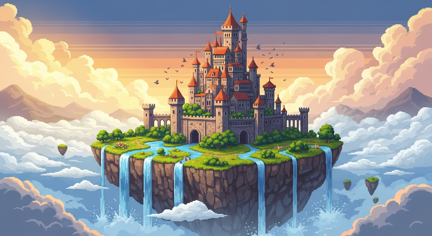 Pixel art retro game style AI example